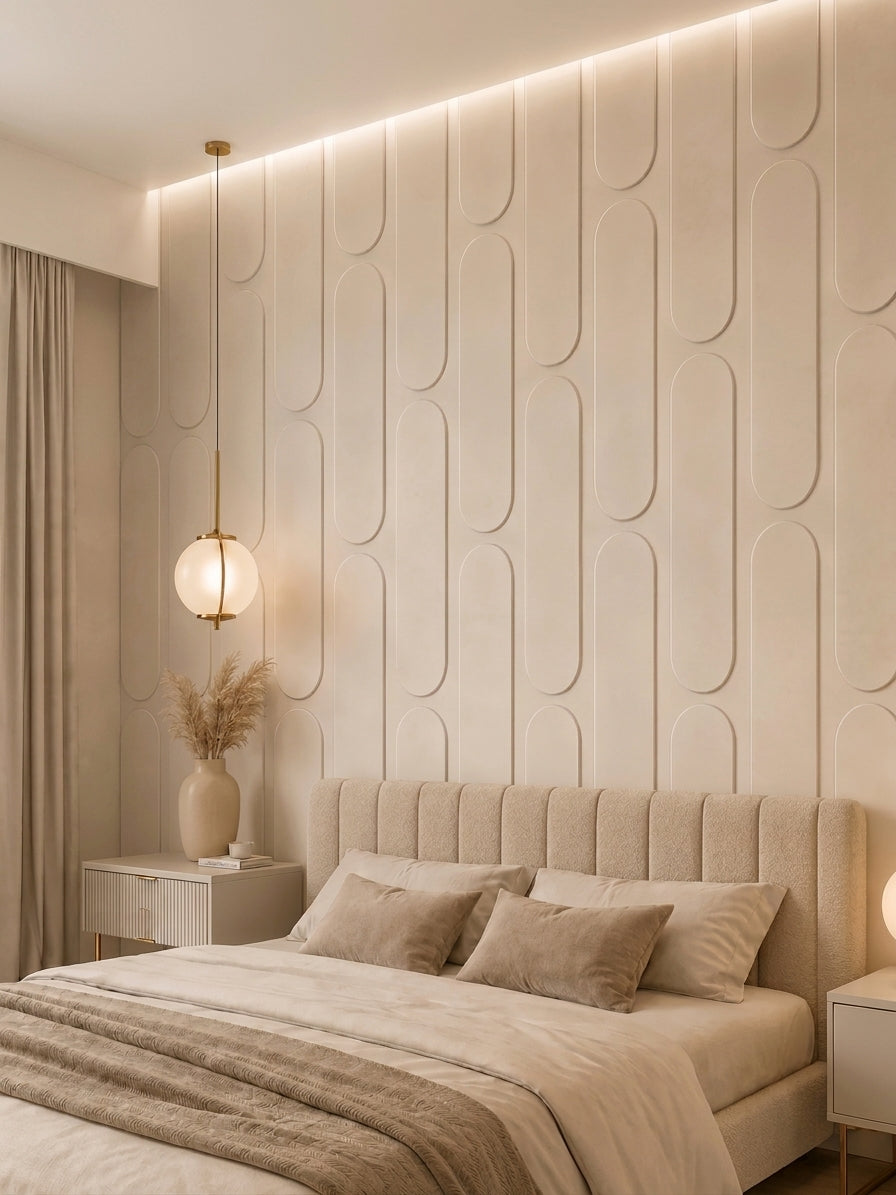 Modern 3D Wooden Wall Panels (Set of 7 Panels)