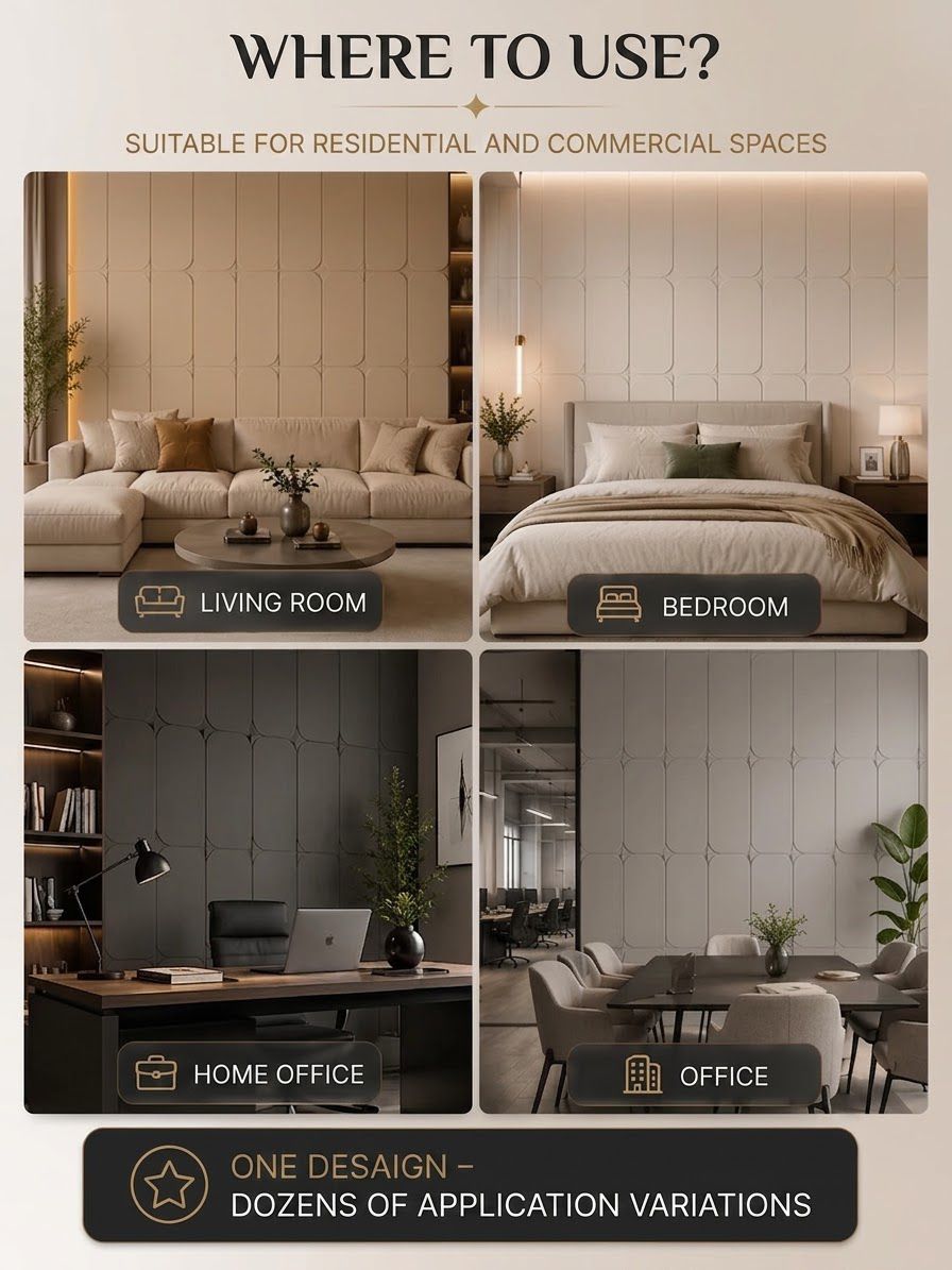 Modern 3D Wooden Wall Panels (Set of 8 Panels)