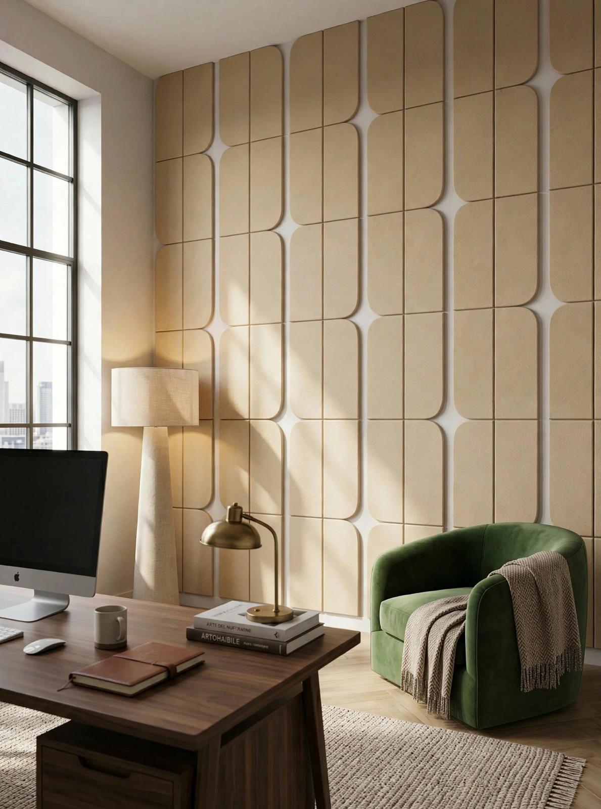 Modern 3D Wooden Wall Panels (Set of 8 Panels)