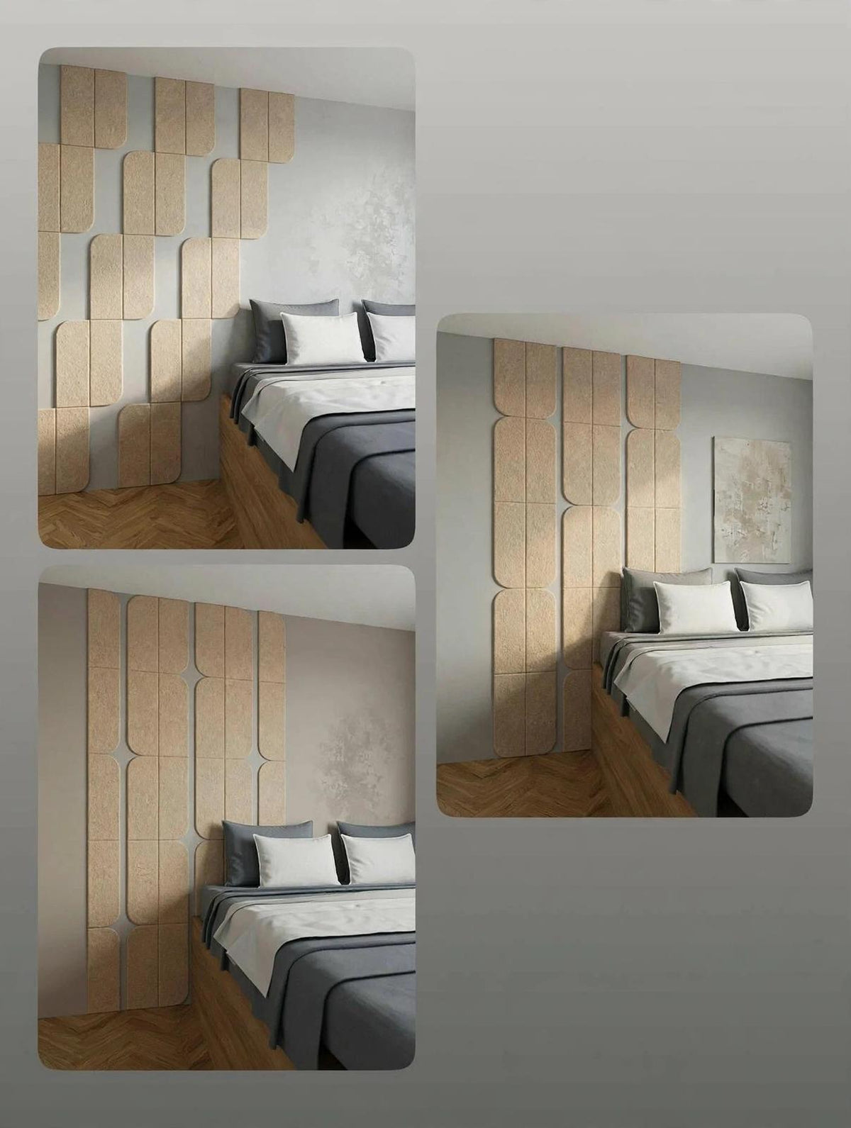 Modern 3D Wooden Wall Panels (Set of 8 Panels)
