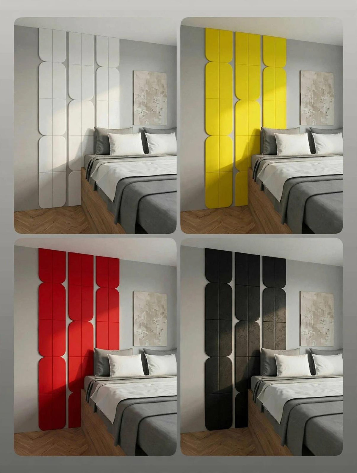 Modern 3D Wooden Wall Panels (Set of 8 Panels)