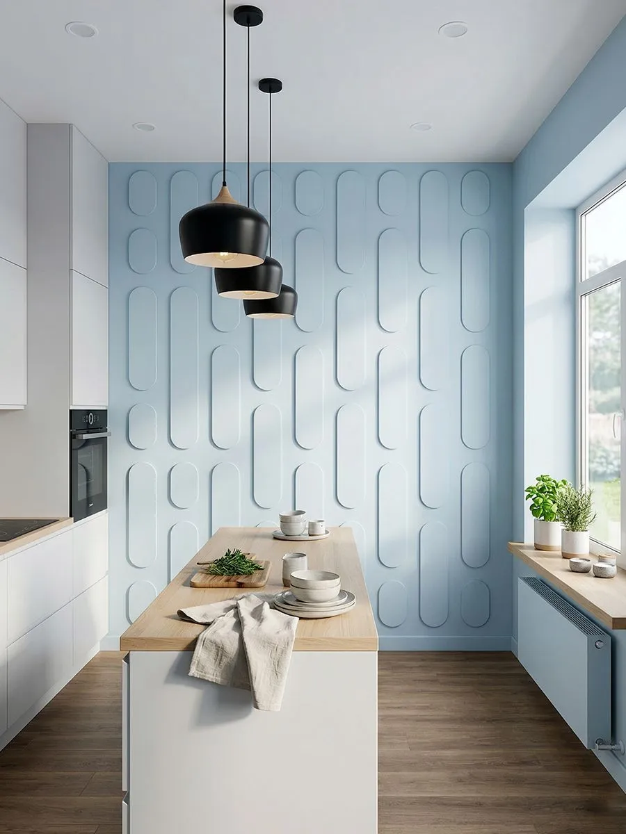 Modern 3D Wooden Wall Panels (Set of 7 Panels)