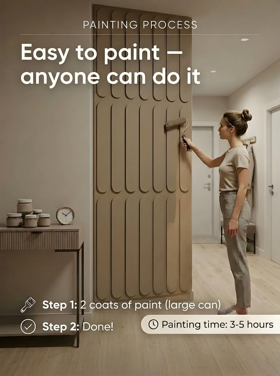 Modern 3D Wooden Wall Panels (Set of 7 Panels)