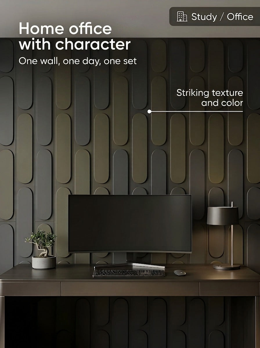 Modern 3D Wooden Wall Panels (Set of 7 Panels)