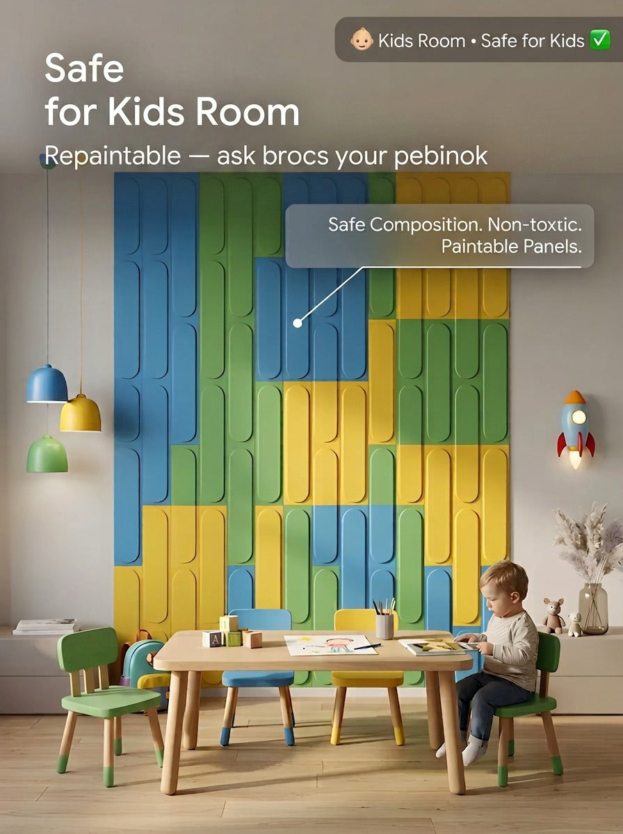 Modern 3D Wooden Wall Panels (Set of 7 Panels)