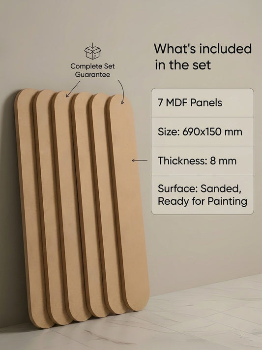 Modern 3D Wooden Wall Panels (Set of 7 Panels)