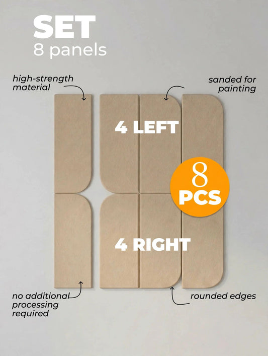Modern 3D Wooden Wall Panels (Set of 8 Panels)