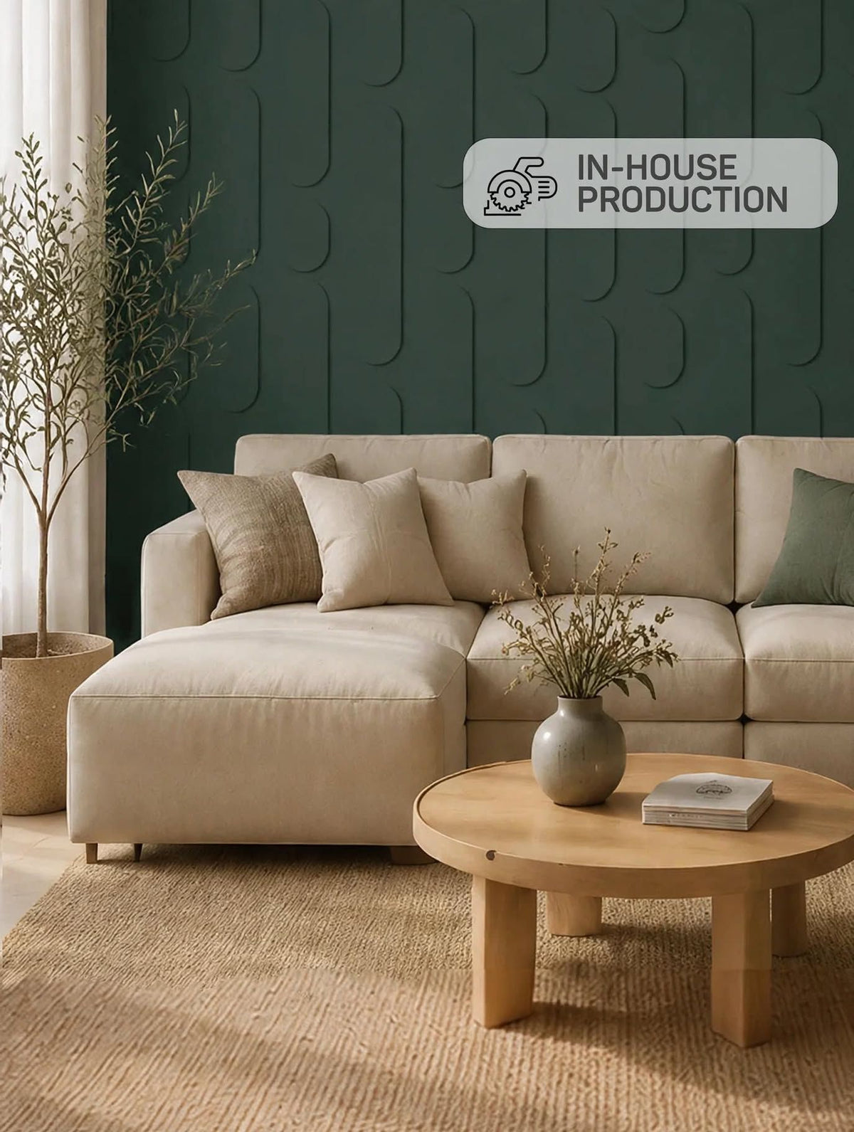 Modern 3D Wooden Wall Panels (Set of 8+6 Panels)