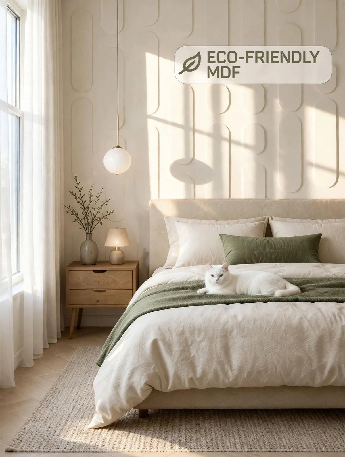 Modern 3D Wooden Wall Panels (Set of 8+6 Panels)