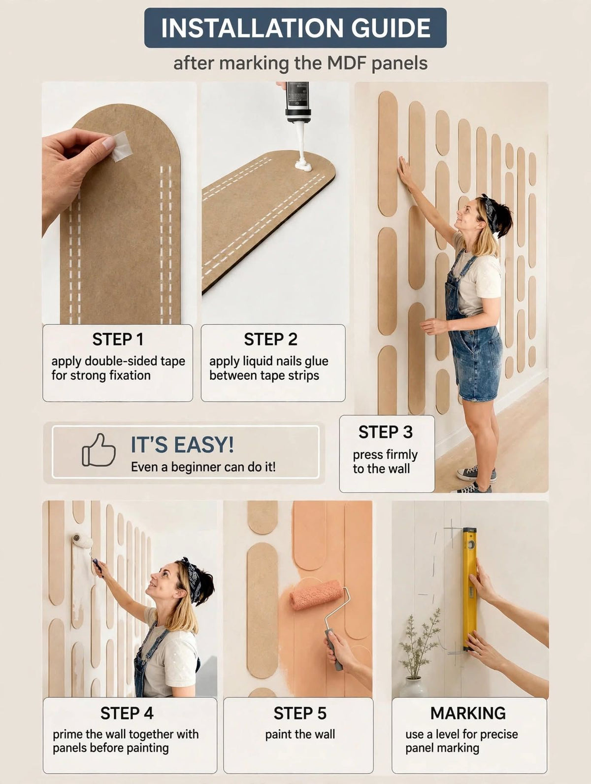 Modern 3D Wooden Wall Panels (Set of 8+6 Panels)