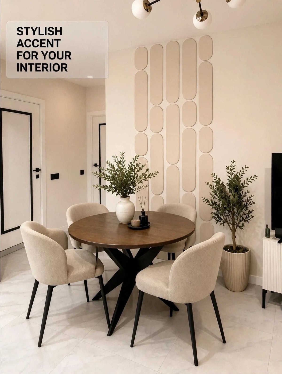 Modern 3D Wooden Wall Panels (Set of 8+6 Panels)